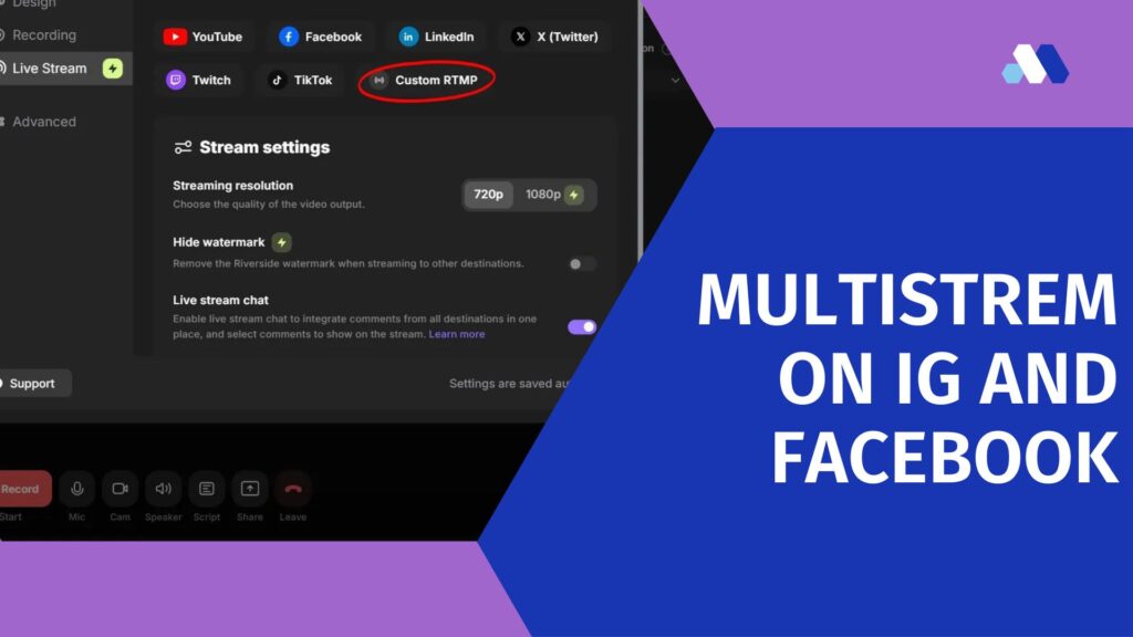 Multistreaming on Instagram and Facebook