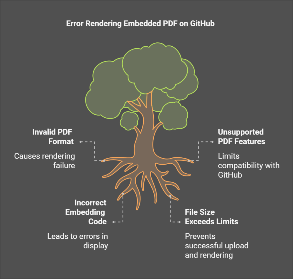 5+ error rendering embedded code: "invalid pdf on github"